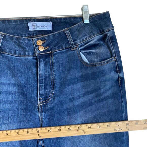 Vintage Y2K Jeans Women 11/30 Flare Leg Mid Rise Blue Flap Pocket Western Grunge - Picture 4 of 11